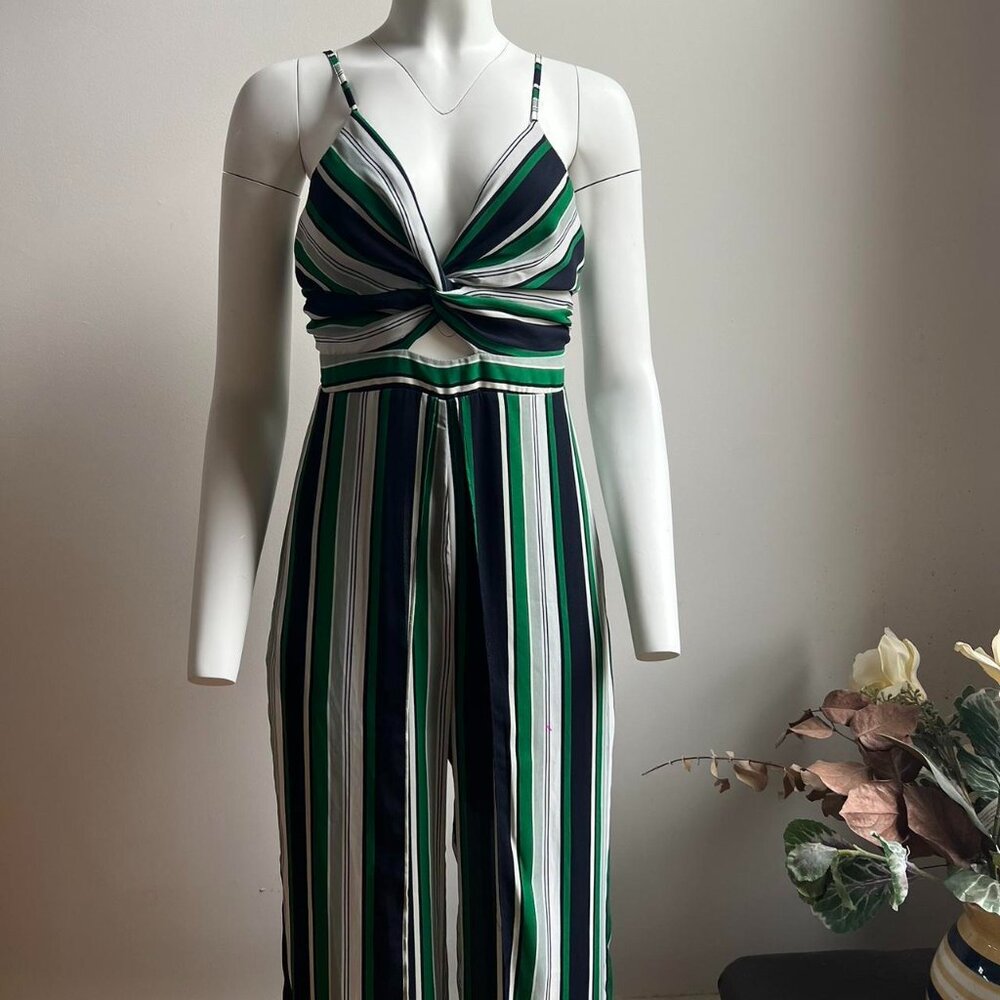 70's inspired Striped Jumpsuit